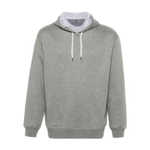 Mélange Effect Hoodie Brunello Cucinelli , Gray , Heren