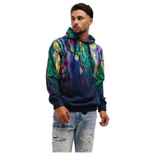 Kleurrijke Hoodie Blauw/Groen/Geel Mannen Carlo Colucci , Multicolor ,...