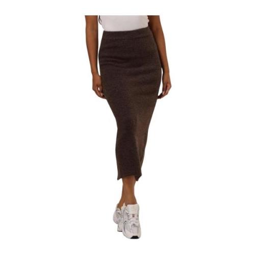 Bruine Gebreide Rok Ashanti Stijl Neo Noir , Brown , Dames