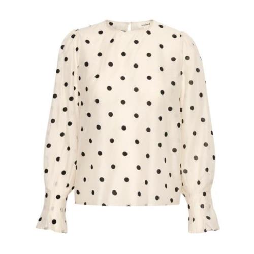 Luxe Blouse Stip Tencell PL Slziggie Soaked in Luxury , Beige , Dames