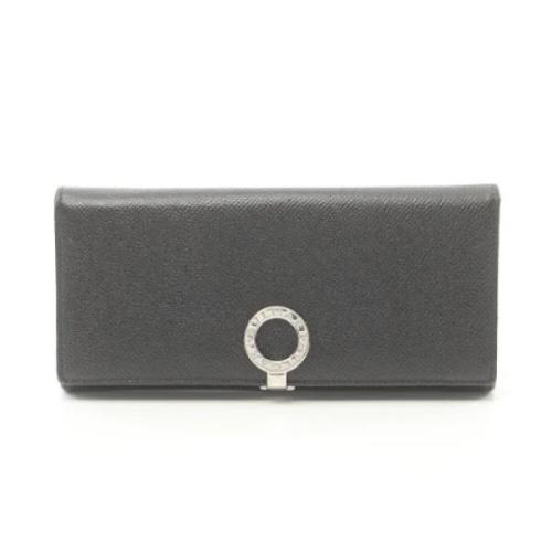 Pre-owned Leather wallets Bvlgari Vintage , Black , Dames