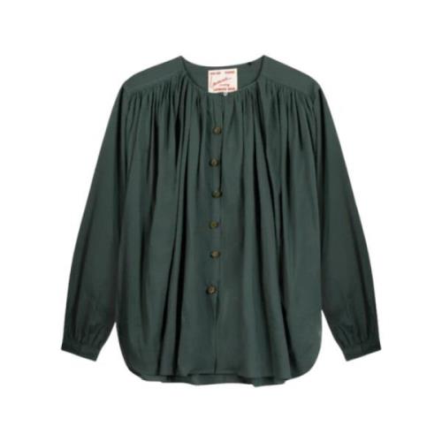 Groene Katoenen Blouse met Pofmouwen Laurence Bras , Green , Dames