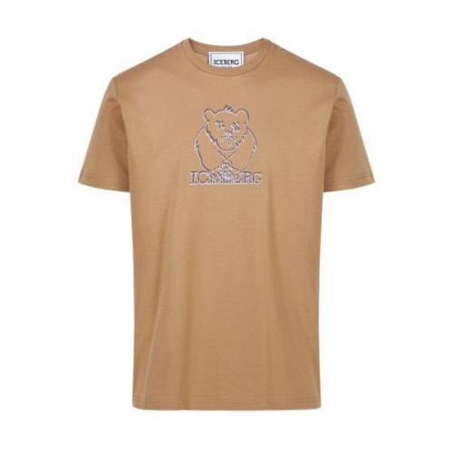 T-shirt met berenprint Iceberg , Brown , Heren