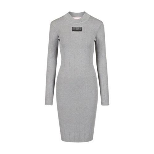 Elegant Stretch Viscose Dress Iceberg , Gray , Dames