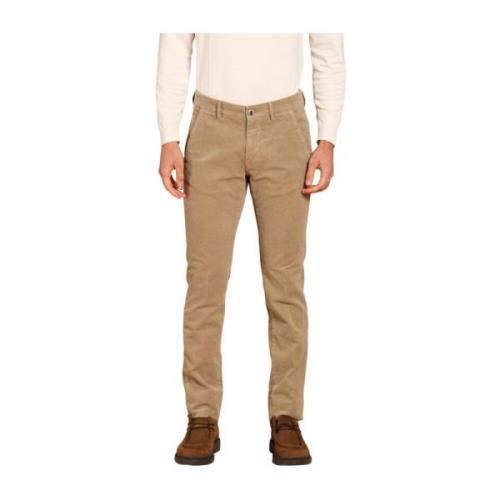 Slim Fit Fluwelen Chino Broek Mason's , Green , Heren