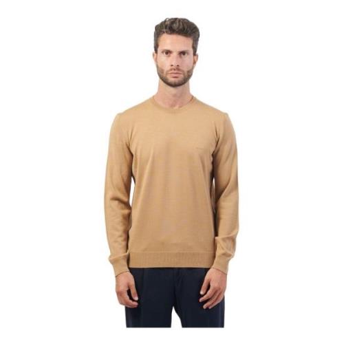 Beige Crewneck Sweater Boss , Beige , Heren