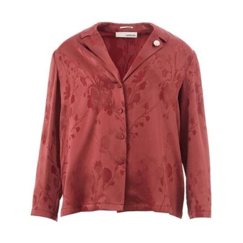 Rode Acetaat Shirt voor Vrouwen Lardini , Red , Dames