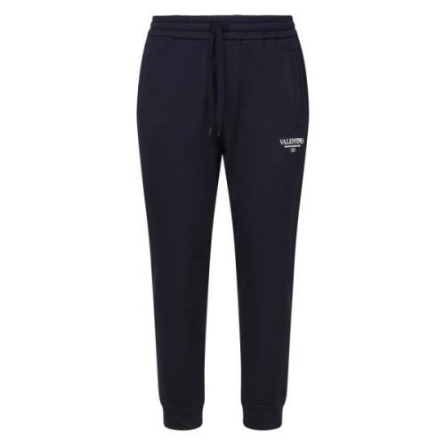 Blauwe Joggingbroek met Logo Print Valentino Garavani , Blue , Heren