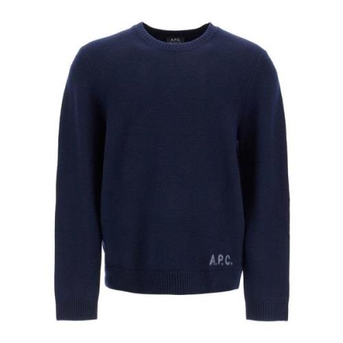 Compacte Wol Edward Pullover Sweater A.p.c. , Blue , Heren