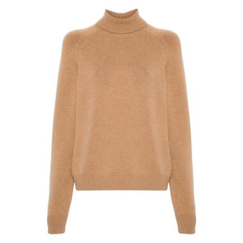 Kasjmier Roll-neck Jumper Biscuit Fendi , Brown , Dames