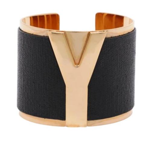 Pre-owned Leather bracelets Yves Saint Laurent Vintage , Black , Dames