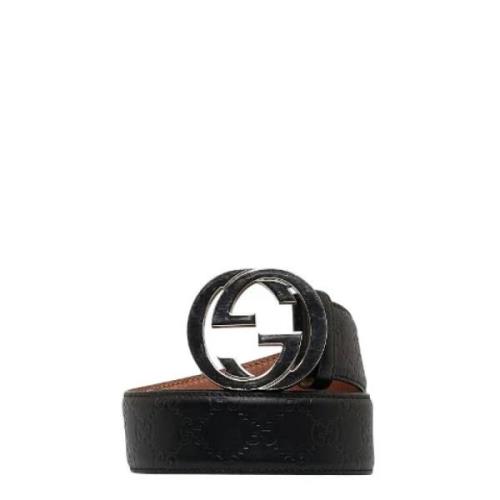 Pre-owned Leather belts Gucci Vintage , Black , Dames