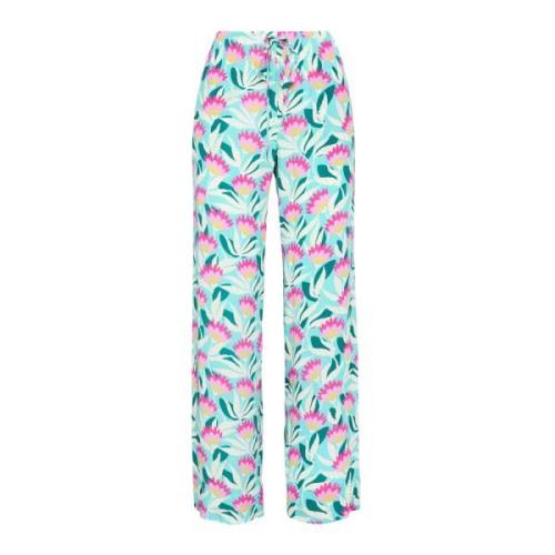 Gedrukte Viscose Rechte Broek Maliparmi , Multicolor , Dames