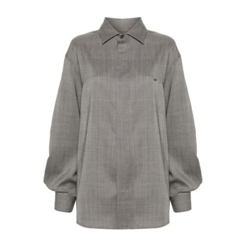 Luxe Wol Shirt Keanu Darkpark , Gray , Dames