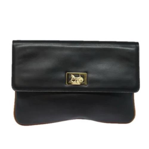 Pre-owned Leather clutches Celine Vintage , Black , Dames