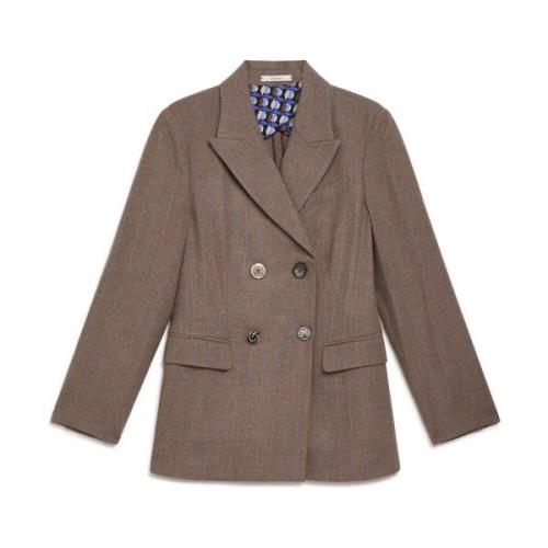 Gestreepte Blazer Maliparmi , Gray , Dames