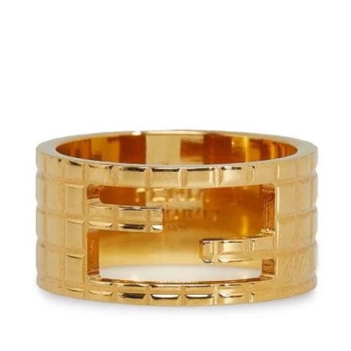 Pre-owned Metal rings Fendi Vintage , Yellow , Dames