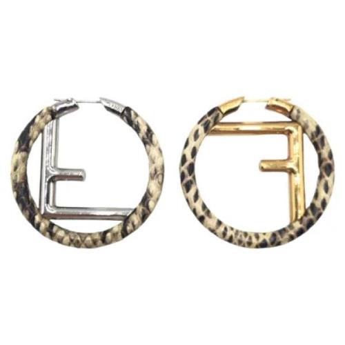 Pre-owned Metal earrings Fendi Vintage , Gray , Dames