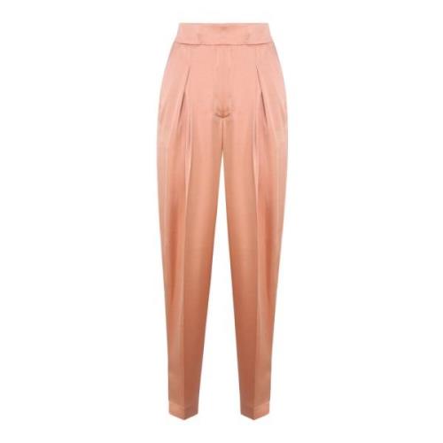 Vloeibare Hoge Taille Broek Nude Genny , Pink , Dames