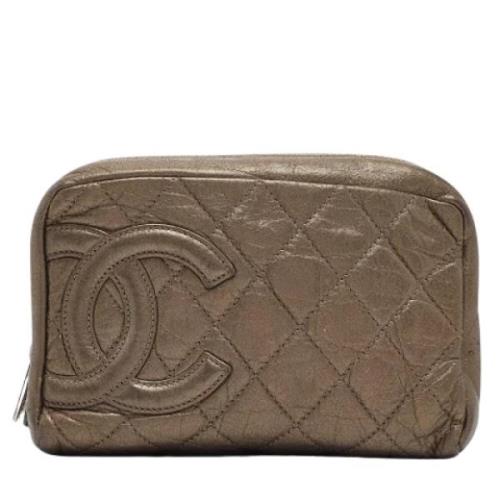 Pre-owned Leather chanel-bags Chanel Vintage , Gray , Dames