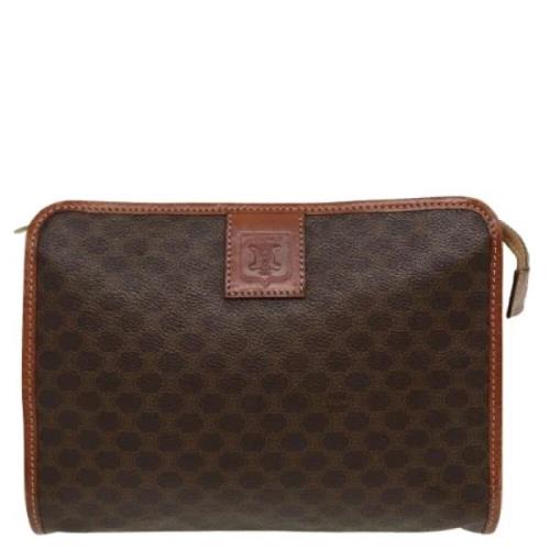 Pre-owned Canvas clutches Celine Vintage , Brown , Dames