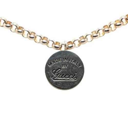 Pre-owned Metal necklaces Gucci Vintage , Gray , Dames