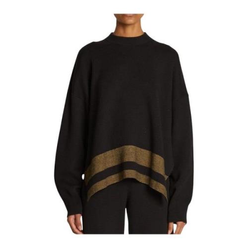 Cashmere Blend Sweatshirt met Bruine Strepen Proenza Schouler , Black ...