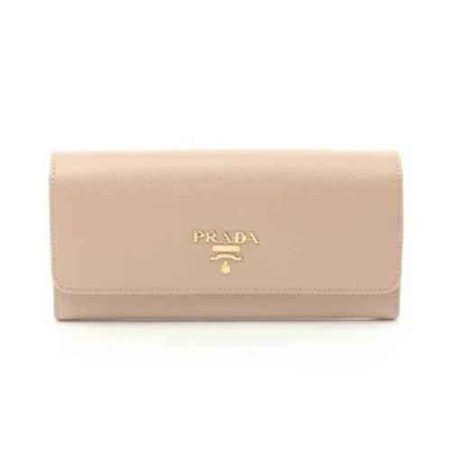 Pre-owned Leather wallets Prada Vintage , Beige , Unisex