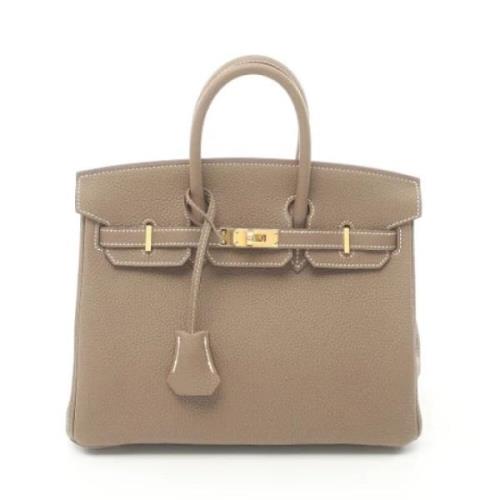 Pre-owned Leather handbags Hermès Vintage , Beige , Dames