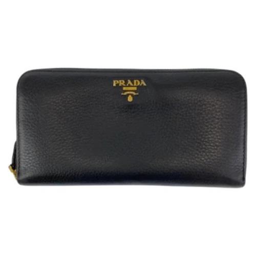 Pre-owned Leather wallets Prada Vintage , Black , Heren