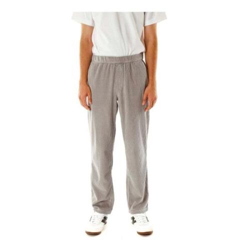 Corduroy Jogger Broek Casual Stijl American Vintage , Gray , Heren