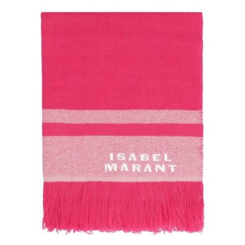 Luxe Wol Kasjmier Franje Sjaal Isabel Marant , Pink , Dames