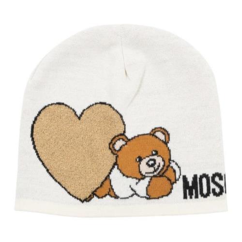 Abstract Multikleur Teddybeer Beanie Moschino , White , Dames