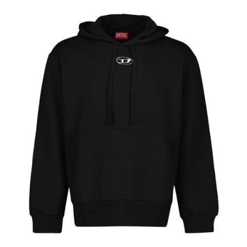 Zwarte hoodie herfst-winter 2024 mannen Diesel , Black , Heren