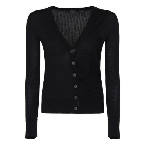 Zwarte V-hals Cardigan Sweater Pinko , Black , Dames