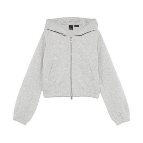 Grijze Sweatshirt met Rits en Capuchon Pinko , Gray , Dames