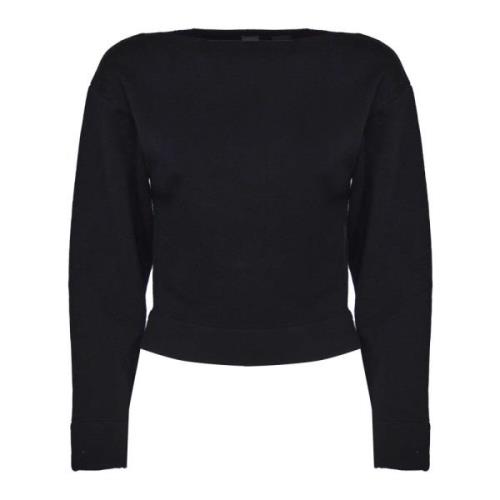 Zwart Tricot Boothals Trui Pinko , Black , Dames