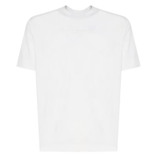 Witte Katoenen T-shirt Ronde Hals Korte Mouwen Emporio Armani , White ...