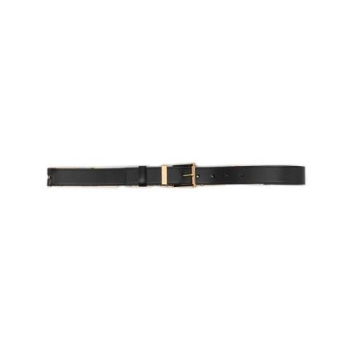 Greca-link Leren Riem Versace , Black , Dames