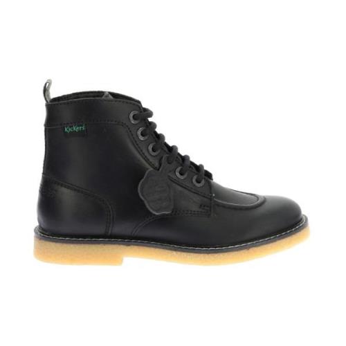 Legendarische Veterschoenen van Leer Kickers , Black , Dames