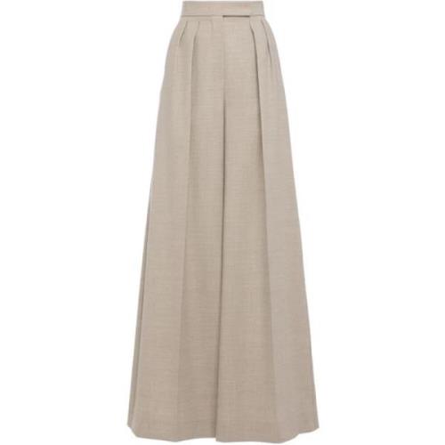 Elegante Broeken voor Vrouwen Max Mara , Beige , Dames