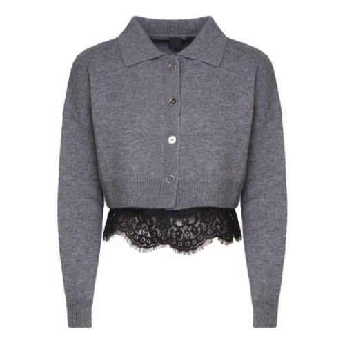 Geknipte Sweater Met Knoopsluiting Grijs Pinko , Gray , Dames