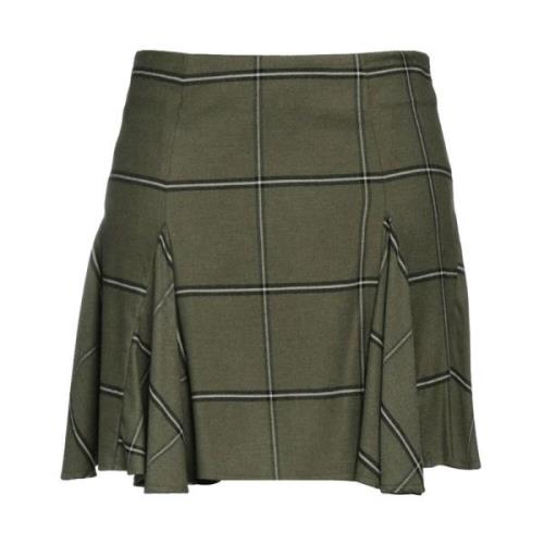 Geruite Flanellen Rok met Plooien Pinko , Green , Dames