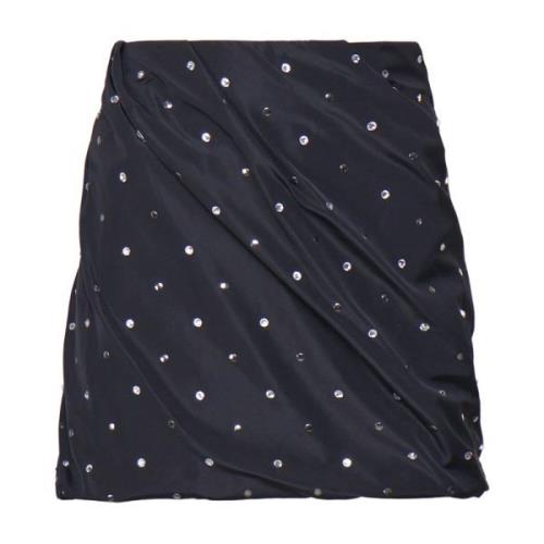 Zwarte Taffeta Rok met Heldere Decoraties Pinko , Black , Dames