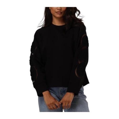 Zwarte Sweat Top voor Vrouwen Object , Black , Dames