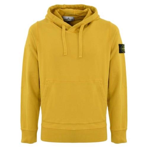 Gele hoodie met logopatch Stone Island , Yellow , Heren