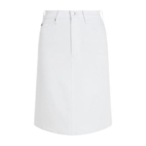 Denim A-Line Rok in Wit Tommy Hilfiger , White , Dames