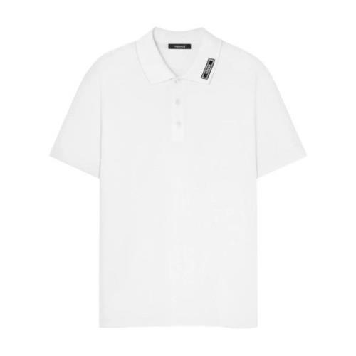 Geborduurd Poloshirt Wit Versace , White , Heren