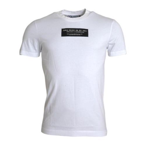 Witte Katoenen Applique T-shirt Dolce & Gabbana , White , Heren