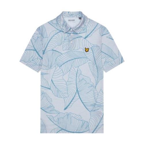 Bloemen Polo Shirt Stijlvol Ontwerp Lyle & Scott , Blue , Heren